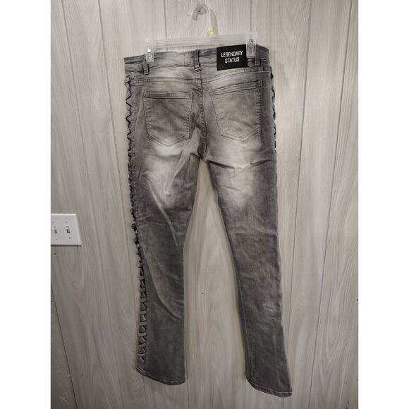 Legendary Status Women's Denim Jeans Size 20 Charcoal Boot cut Zig Zag Sides - Picture 6 of 12